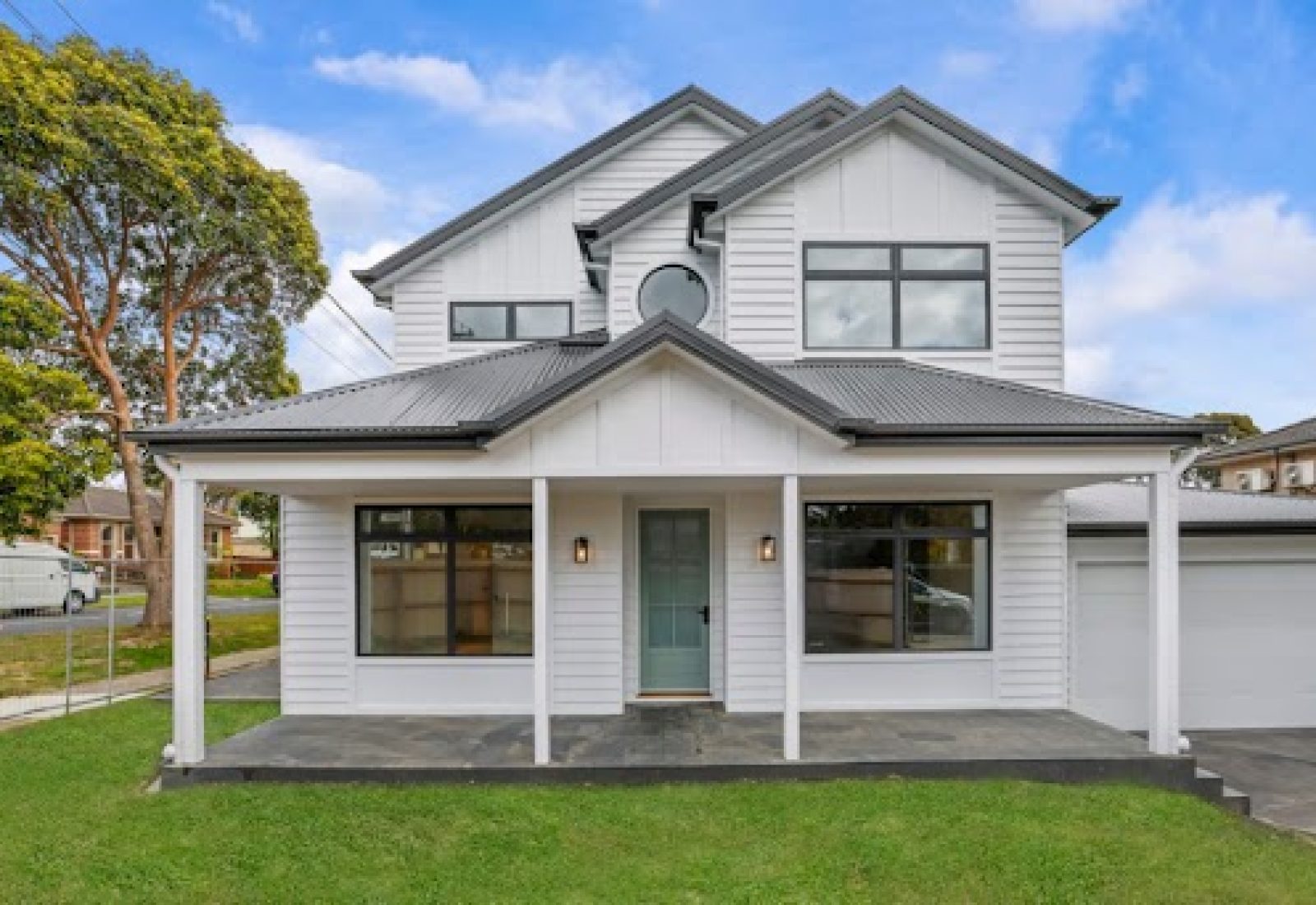 Classic luxury home facade with timeless architectural detailing